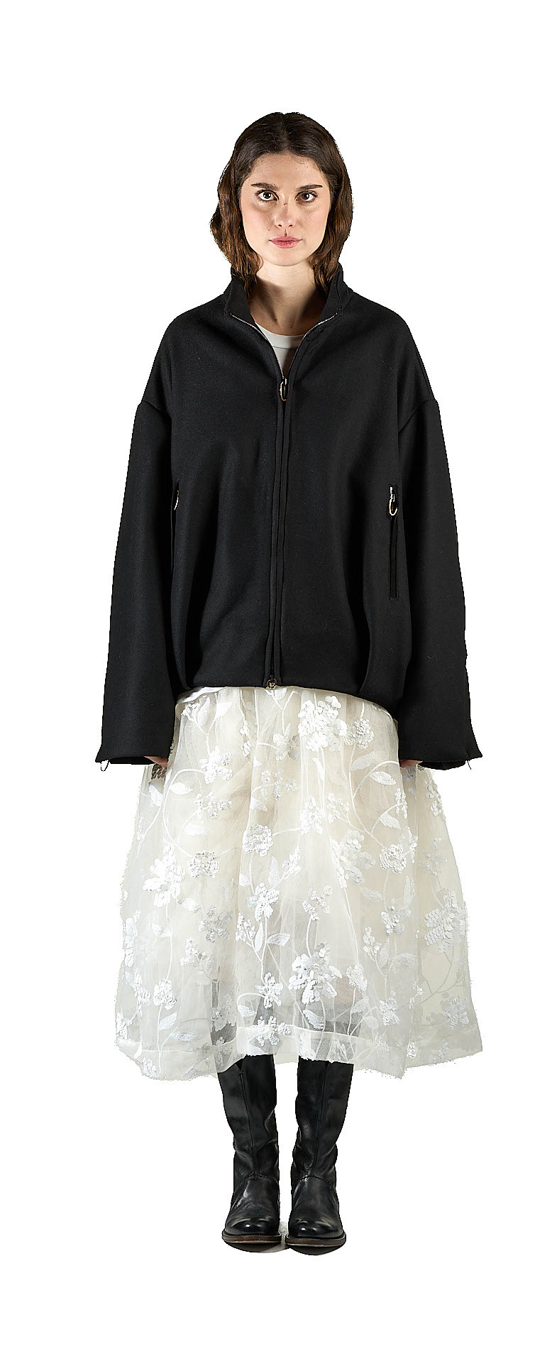 DANIELE BASTA LEATHER AND SILVER JACKET